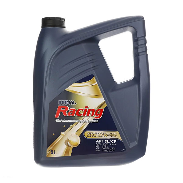 روغن موتور ایرانول ریسینگ 10W40 مدل API SL حجم 5 لیتر